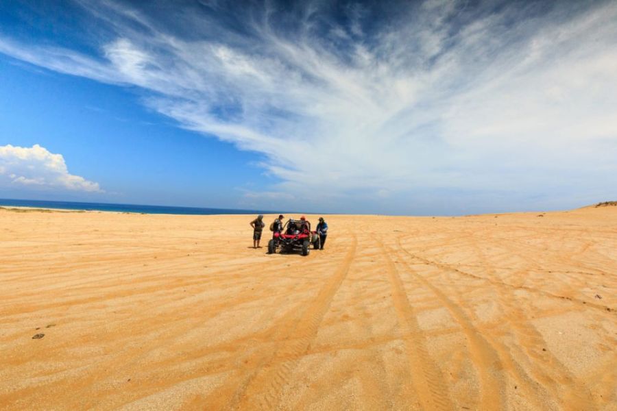 Not far from Bai Trang, the Son Hai sand dunes stretch endlessly like a golden desert by the sea