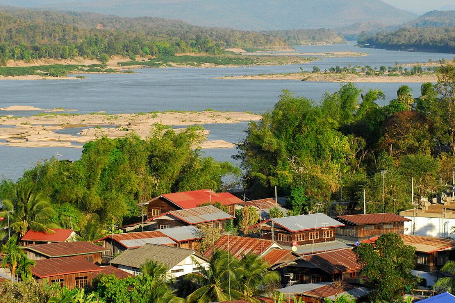A peaceful riverside village in Khong Chiam along the Mekong River