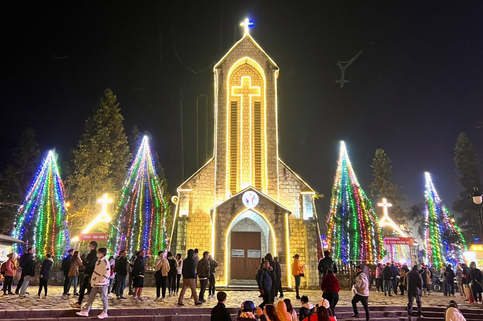 Sapa Stone Church during Christmas time