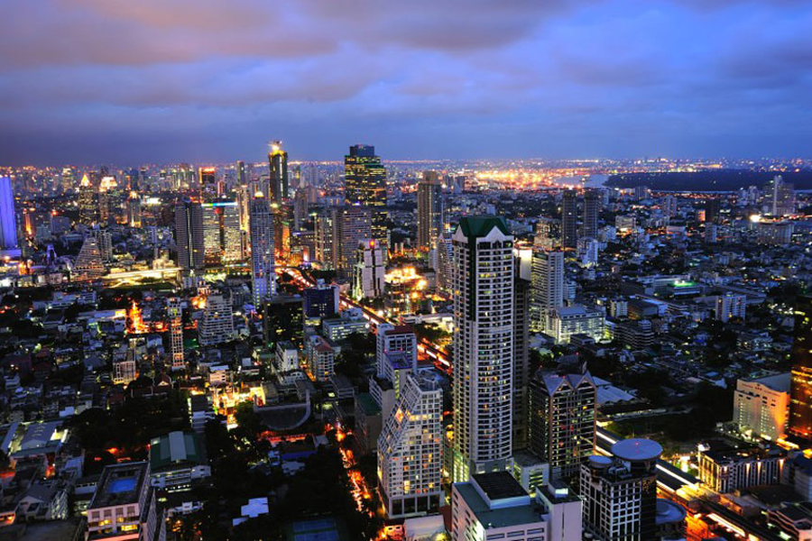 Admire the city from a rooftop