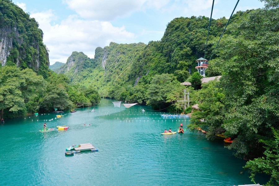 Chay River glows with emerald waters