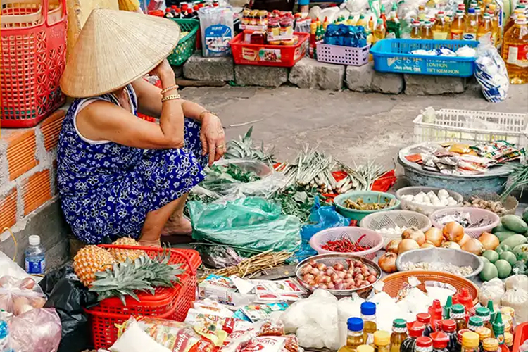 Nhon Ly Market is considered much different from the noise and rush in urban areas
