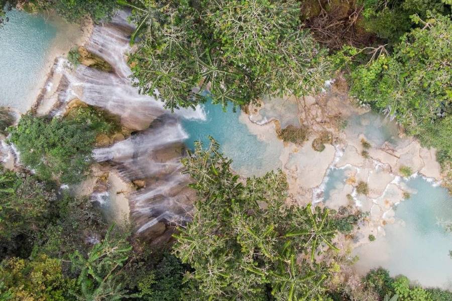 Kuang Si Falls graces the Luang Prabang Province in northern Laos 