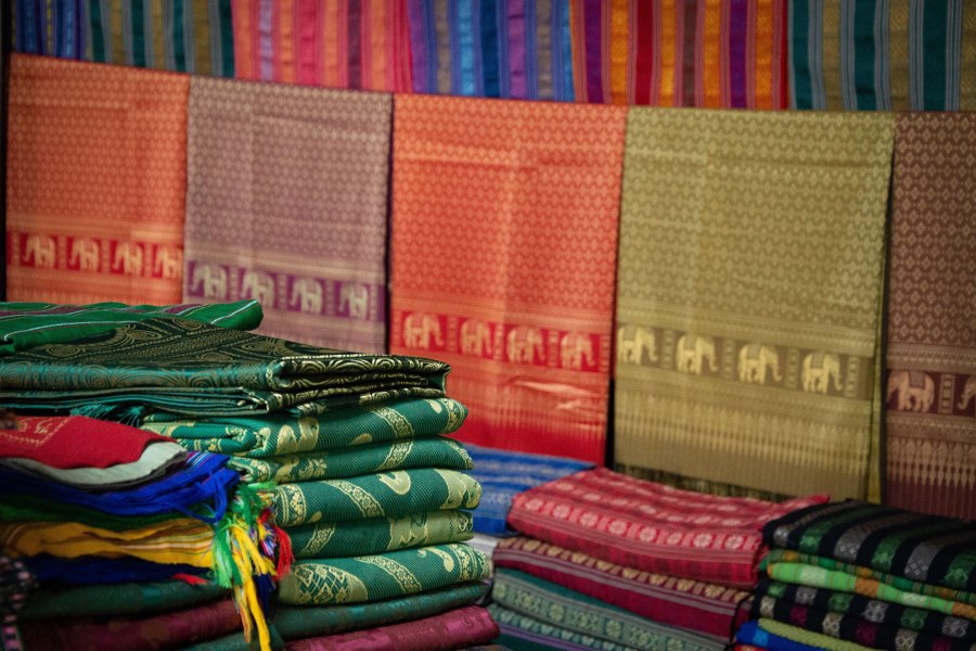 Beautiful traditional Lao costumes in Buddhist Festival