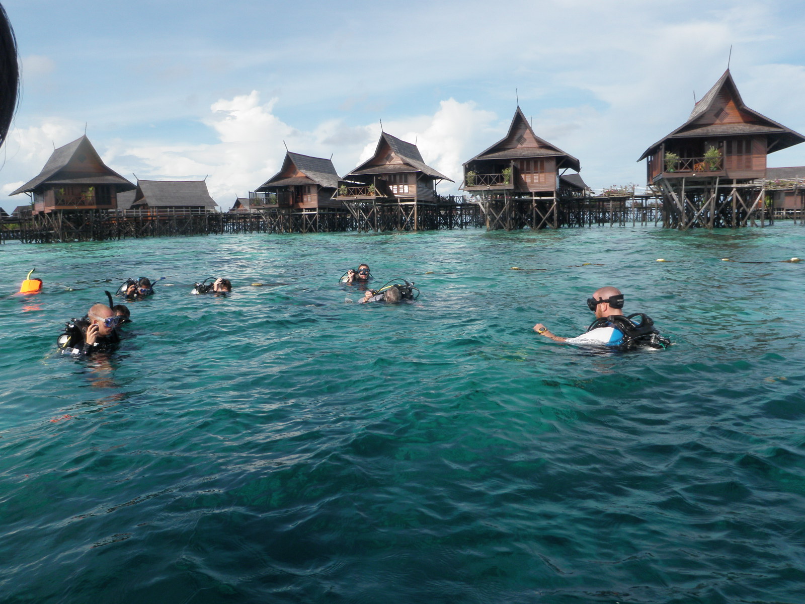 Diving activities for tourists around Mabul Island