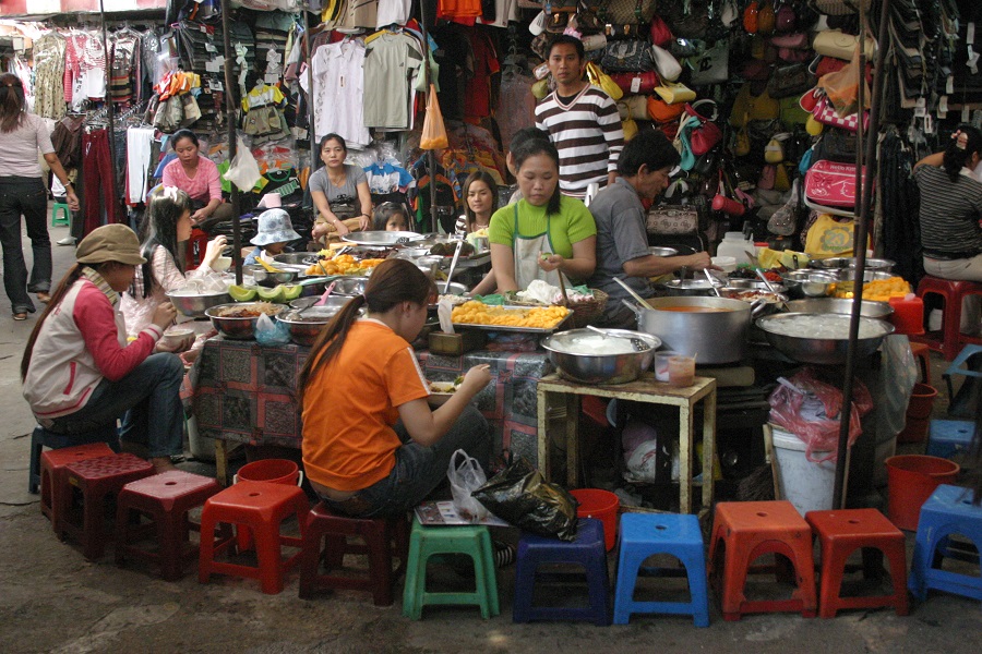 The Phnom Penh Central Market food section is located on the western side