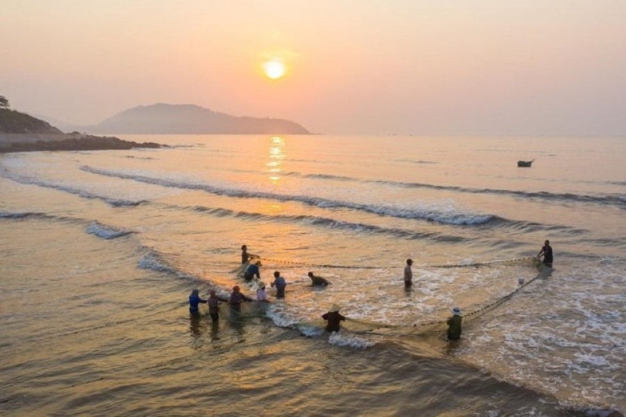 Watching the sun over the sea