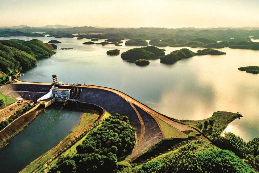 Thac Ba Lake with the Thac Ba Hydropower Plant 