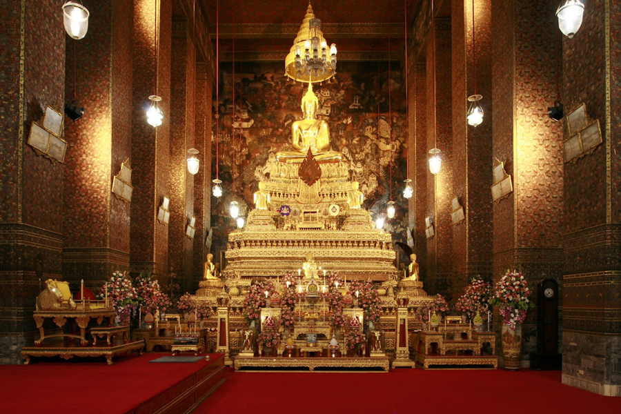  Phra Ubosot is the principal ordination hall or main chapel at Wat Pho, a prominent Buddhist temple in Bangkok