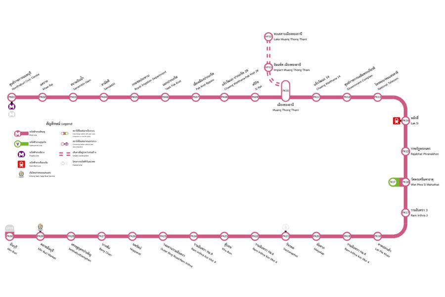 Bangkok MRT pink line map