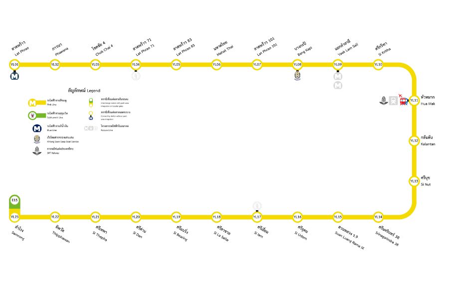 Bangkok MRT yellow line map