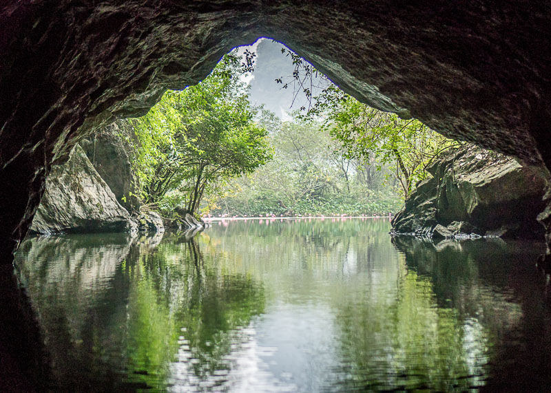 Beautiful view at the cave entrance