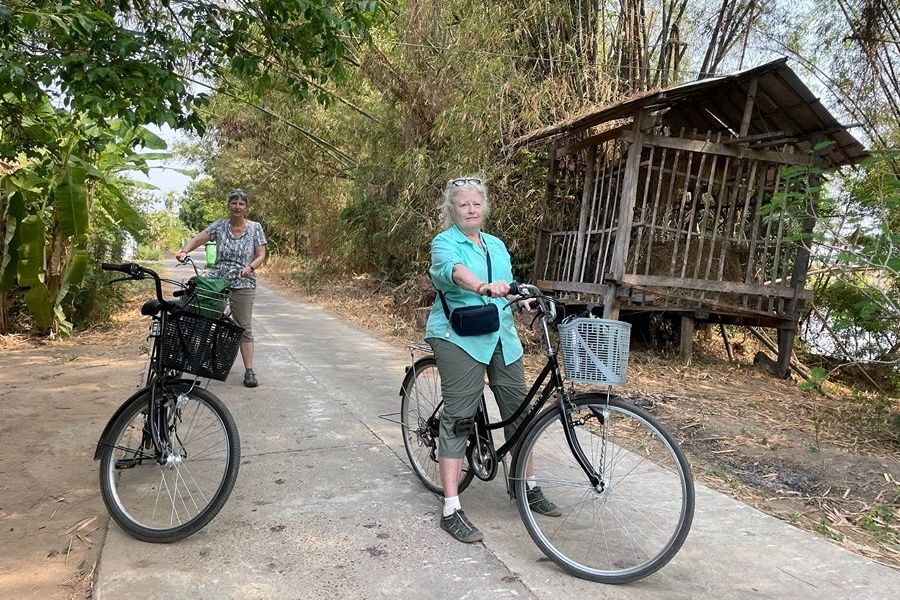 Cycling around Koh Trong offers a quiet look at everyday rural life along the Mekong