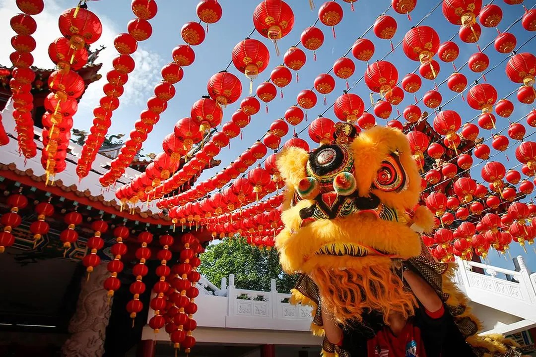 Chinese New Year lion dance in Malaysia