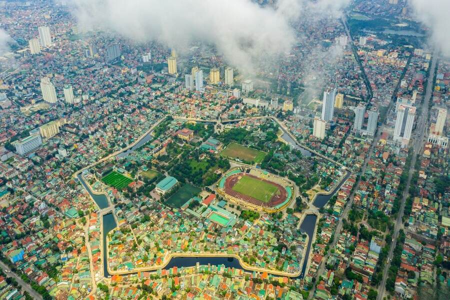 The unique architecture of Vinh Ancient Citadel as seen from above. Photo: Sach Nguyen