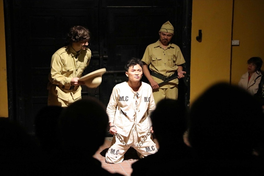 The performances recreate true stories from Hoa Lo Prison. Photo: TTXVN