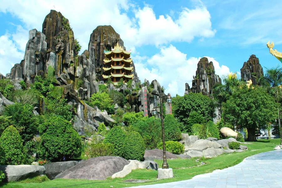 Admiring Marble Mountains on a Beautiful Summer Day