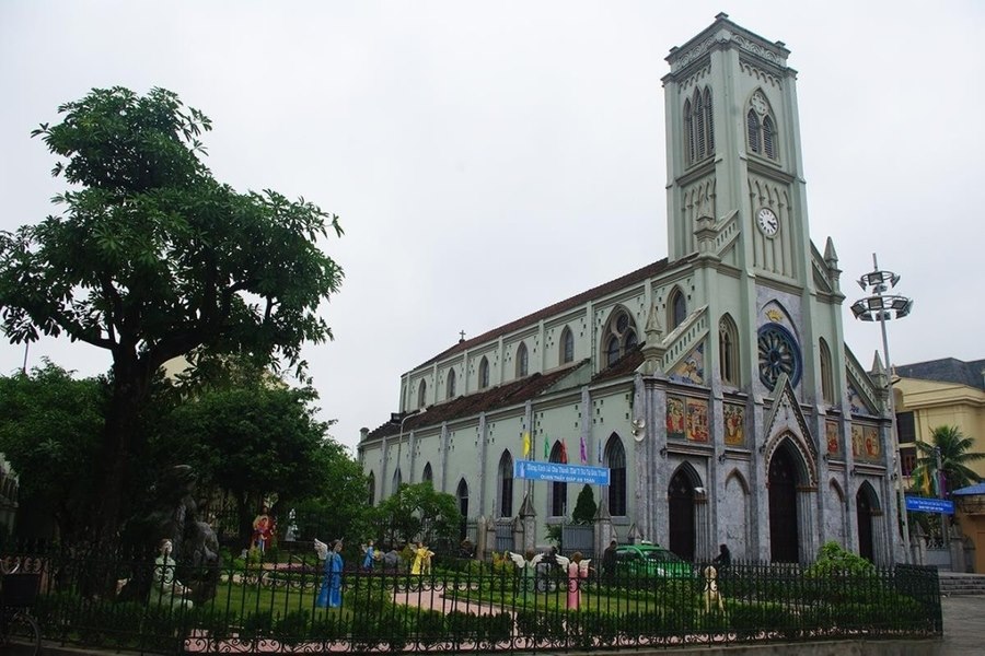 Nam Dinh Cathedral is a green oasis in the city