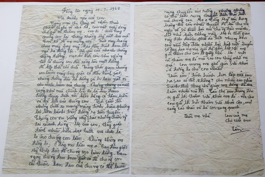 Squad Leader Vo Thi Tan sent a letter to her family 5 days before her sacrifice