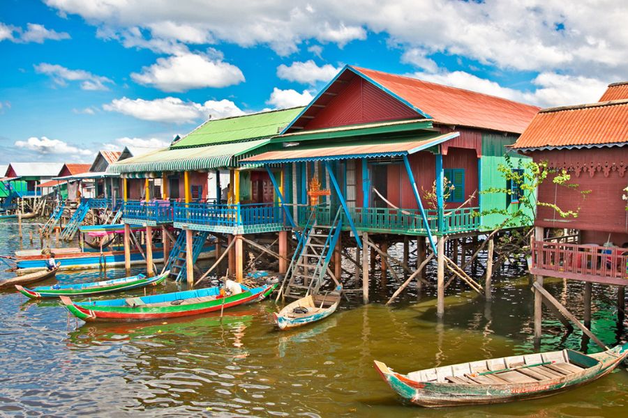 Floating villages around Tonle Sap Lake