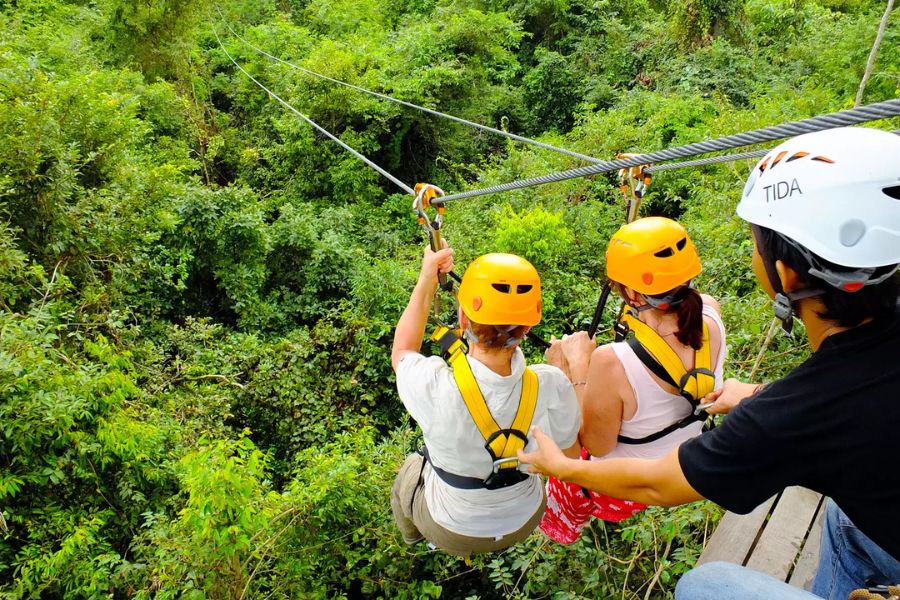Ziplining at Angkor Archaeological Park