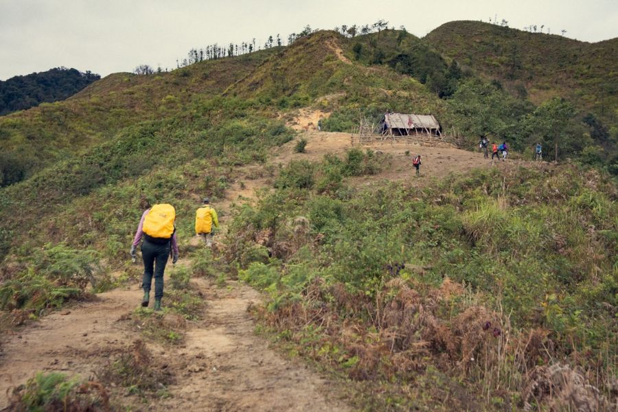Trekking to the top of the mountain