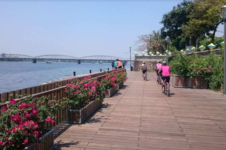 Cycling by the Huong River