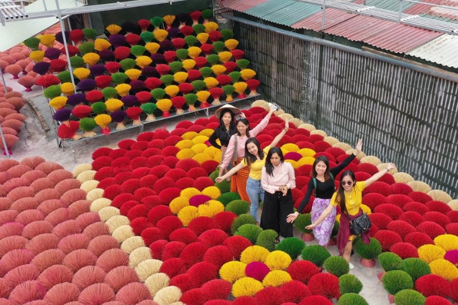 Colorful incense displays