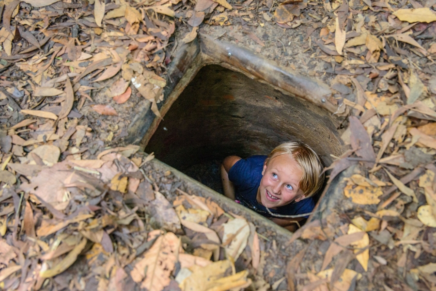 Vietnamese soldiers lived and fought in very narrow tunnels