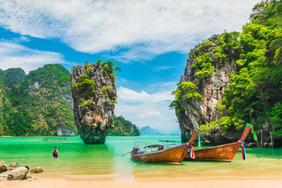 Koh Khao Phing Kan, one of the most famous landmarks in Southern Thailand