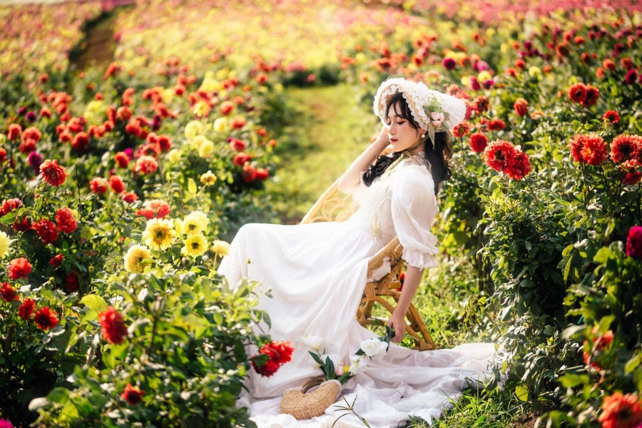 Becoming an angel in the flower garden