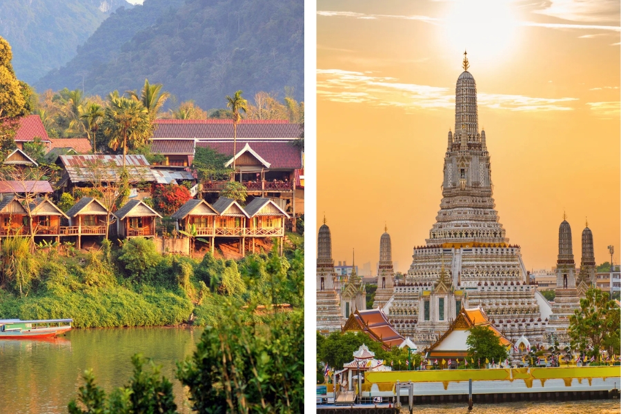 Thailand and Laos share many similar kinds of beauty