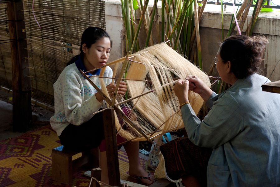Try new things like study weaving in Luang Prabang