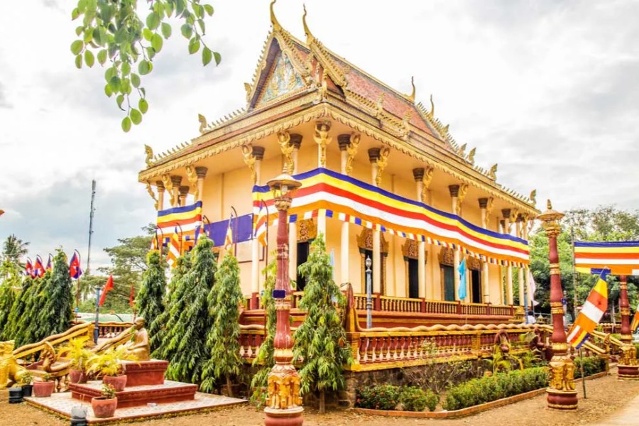 Visiting temple during Khmer New Year Cambodia
