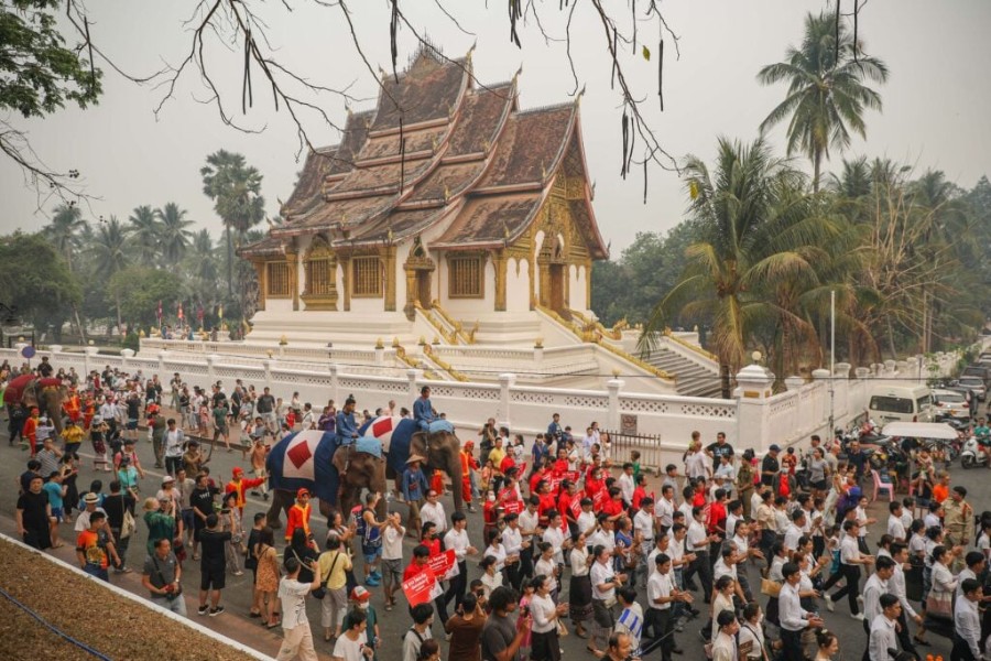 Elephant parade held during Laos New Year
