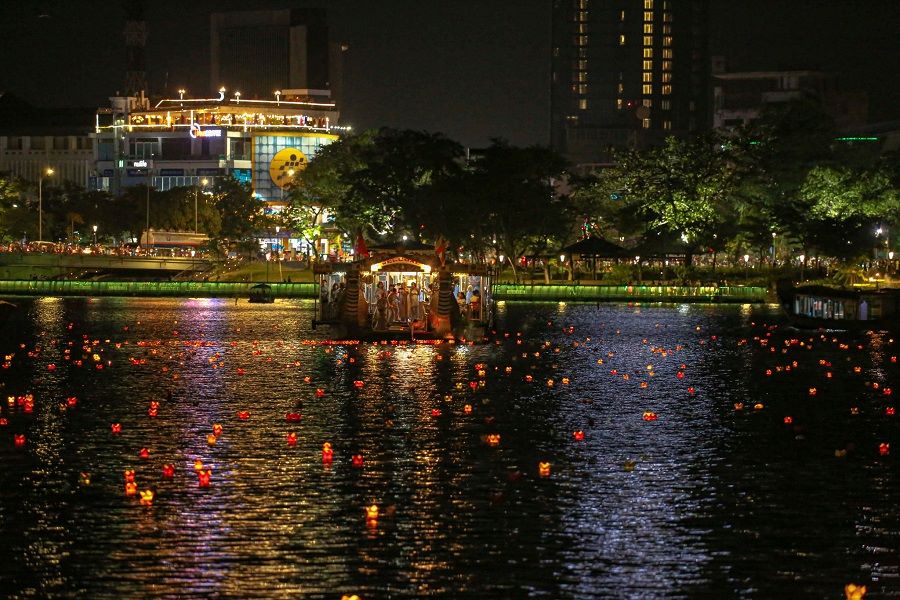 Flower Lantern Release on Huong River