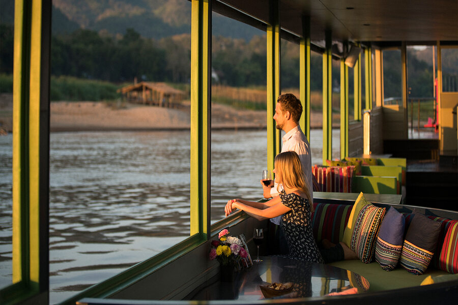 mekong river sunset