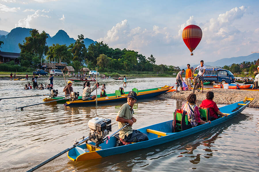 kayaking on the mekong