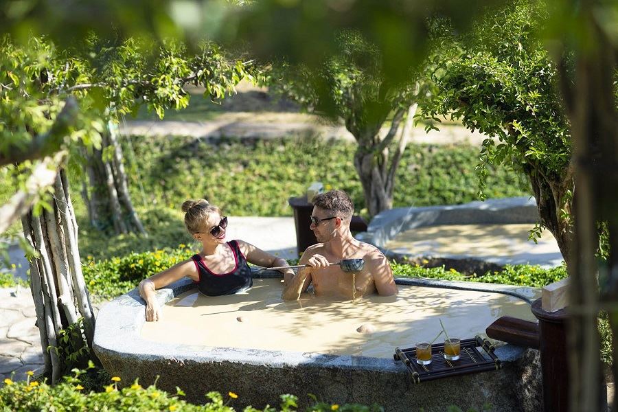 The largest mineral mud bath complex in Hon Tam, Vietnam