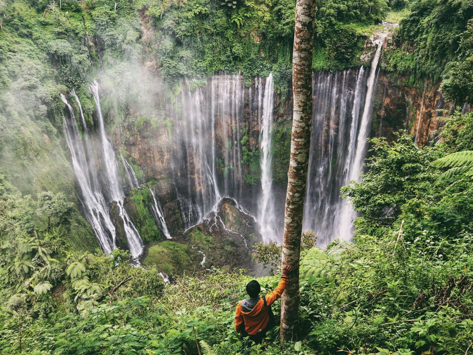 The majestic landscape of Tumpak Sewu Waterfall, capturing the breathtaking beauty of nature