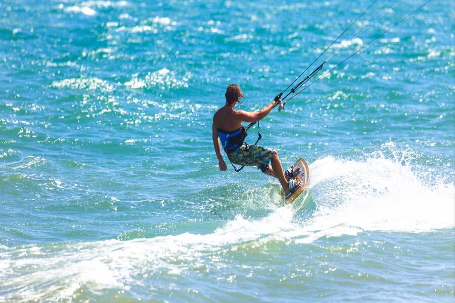 Surfing on the sea 