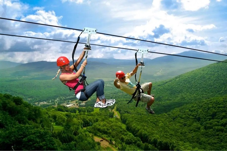 Zipline is an interesting way to do sightseeing