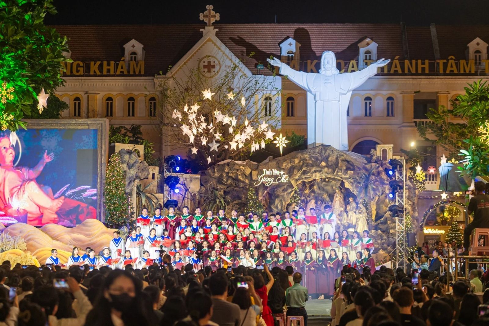 Tan Dinh Church during Christmas in Vietnam