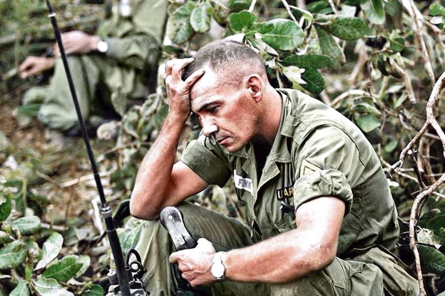 The tension of an American soldier in the battle of Dong Xoai. Photo: Steve Stibbens