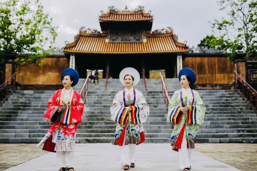visitors can try on the traditional Vietnamese Ao Dai and take photos at historical sites. 