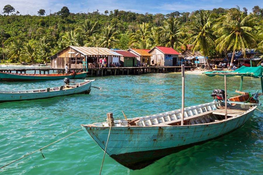Escape to the tranquil beaches of Kep, where the azure waters meet the lush landscapes