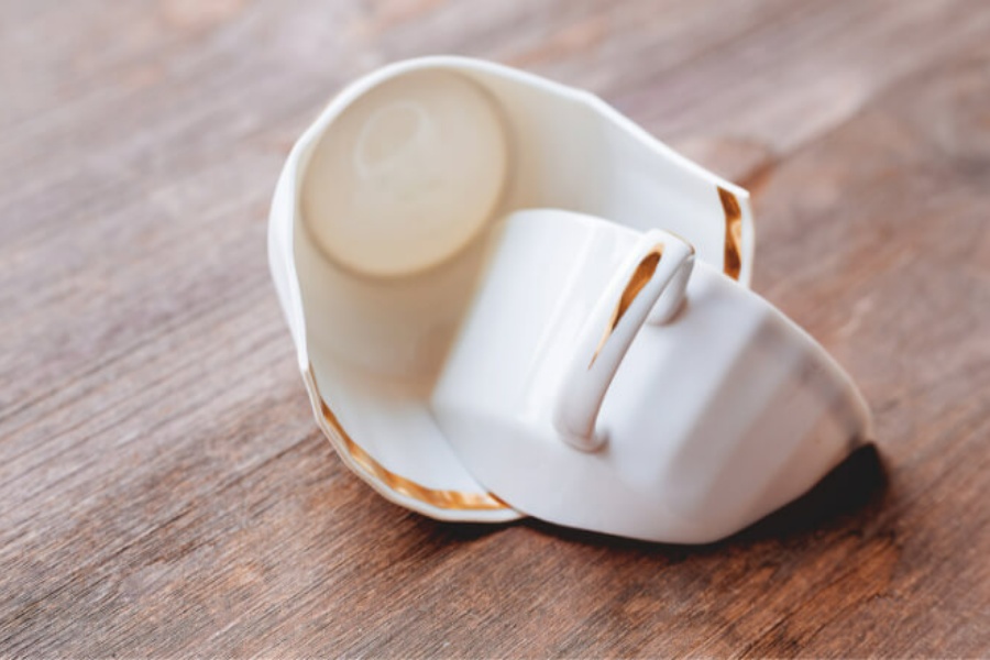 Breaking objects is considered an omen of separation and loss