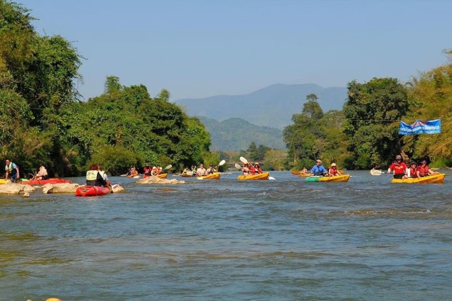 Kayaking on the Nam Song River, Vang Vieng
