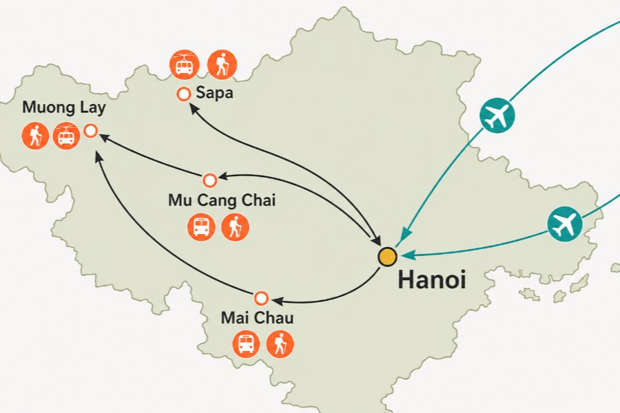 Location of Sapa and Mu Cang Chai&nbsp;
