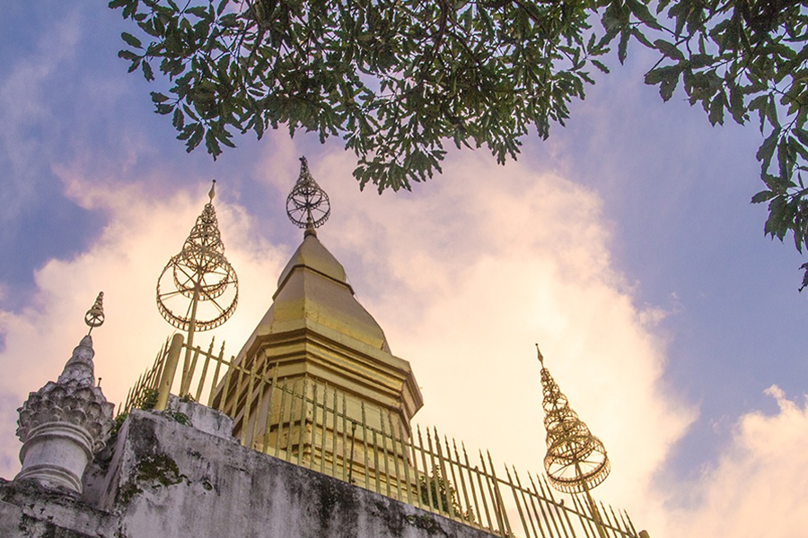 Wat Chomsi at the summit of Phou Si (Cre: Tourism Luang Prabang)